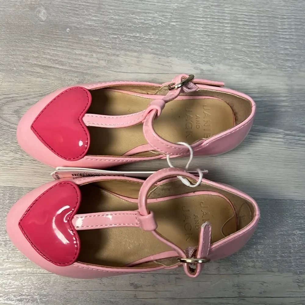 Janie and Jack 100048235 Heart T-Strap Ballet Flat NWT